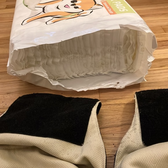 3 Black Lg Reusable MALE PET BELLY BAND WRAPS with 99 each DIAPER LINERS. - Picture 10 of 10